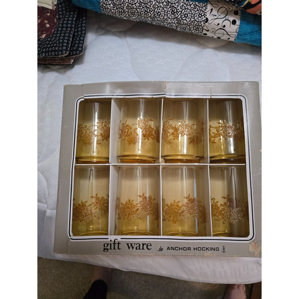 Anchor Hocking Vintage Glass Set Gift Ware NIB
